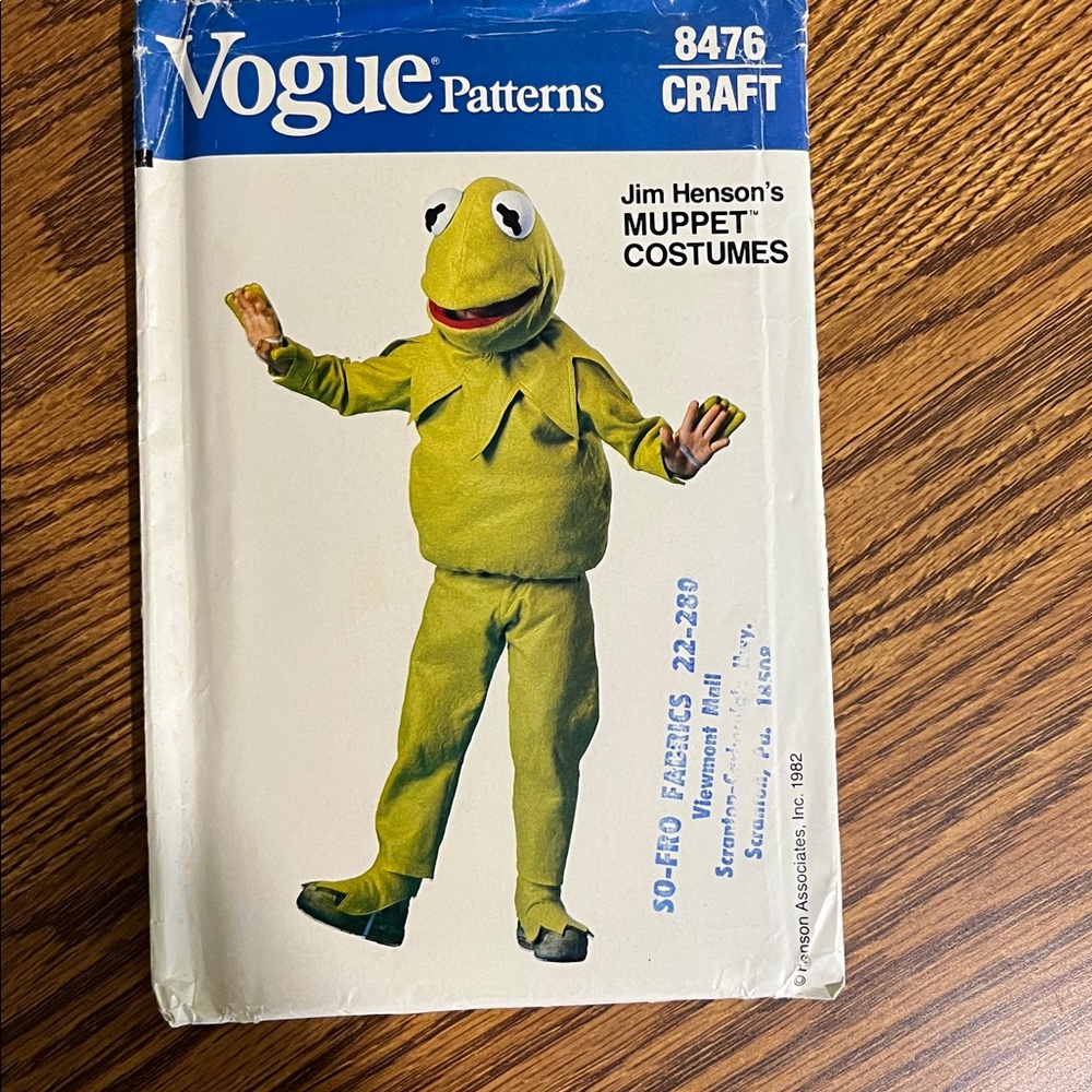 Vogue Patterns Jim Henson's Muppet Costume